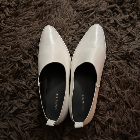 {{all black}} Side Scoop Leather Flats in bone white from Anthropologie - Picture 11 of 11